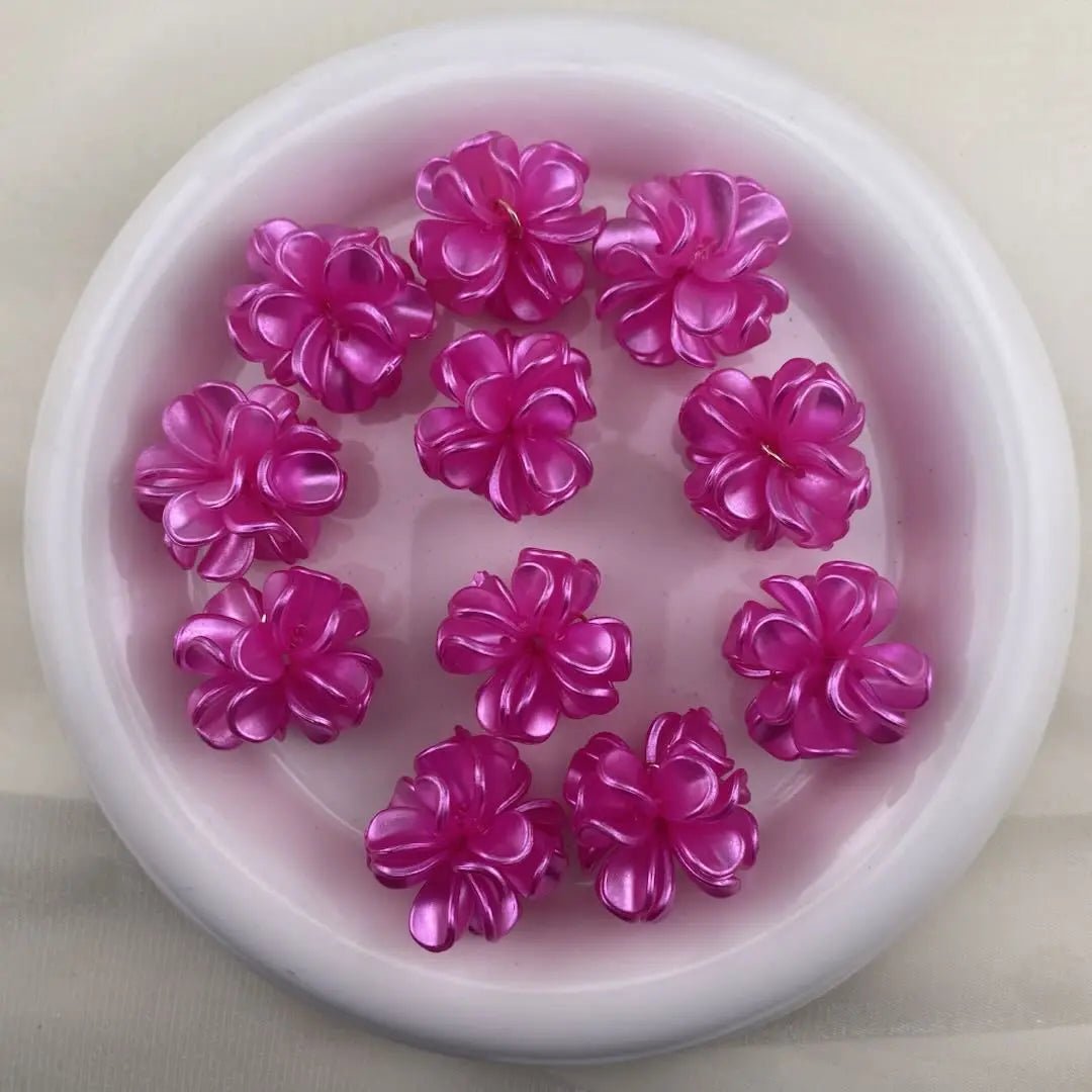 FS1013-28MM Pearl Looking Flower Beads With Ring Connector Fit For Beadable Pens -Zoe DIY Wholesale