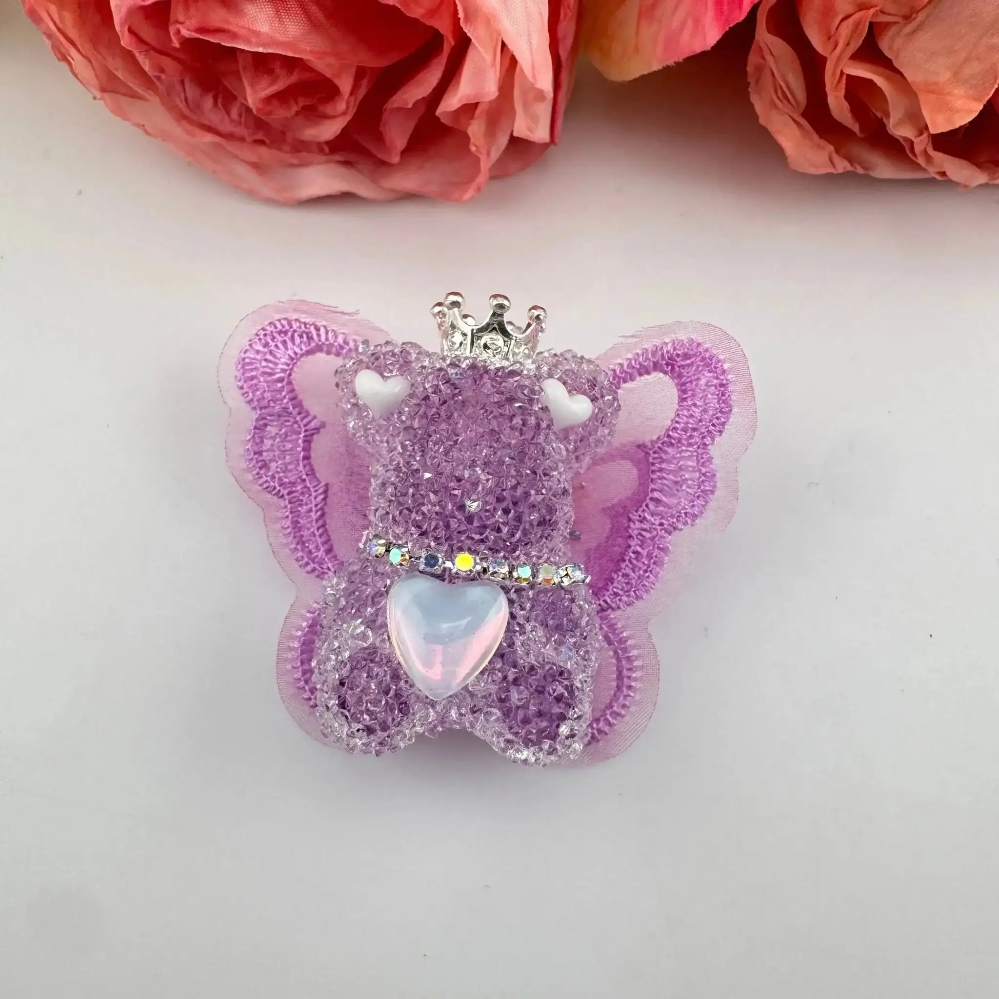 FS101355-About 40mm*46mm Butterfly Wing Bear Sugar Acrylic Beads For Making Beadable Pens Keychain -Zoe DIY Wholesale