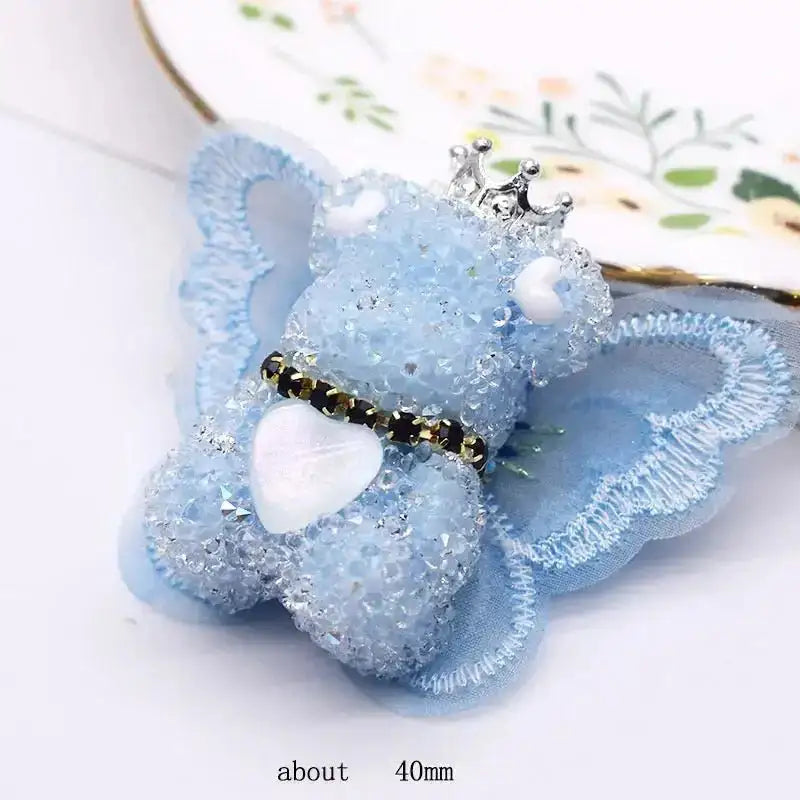FS101355-About 40mm*46mm Butterfly Wing Bear Sugar Acrylic Beads For Making Beadable Pens Keychain -Zoe DIY Wholesale