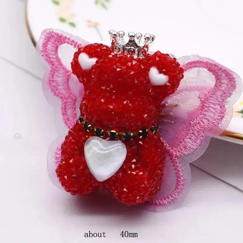 FS101355-About 40mm*46mm Butterfly Wing Bear Sugar Acrylic Beads For Making Beadable Pens Keychain -Zoe DIY Wholesale