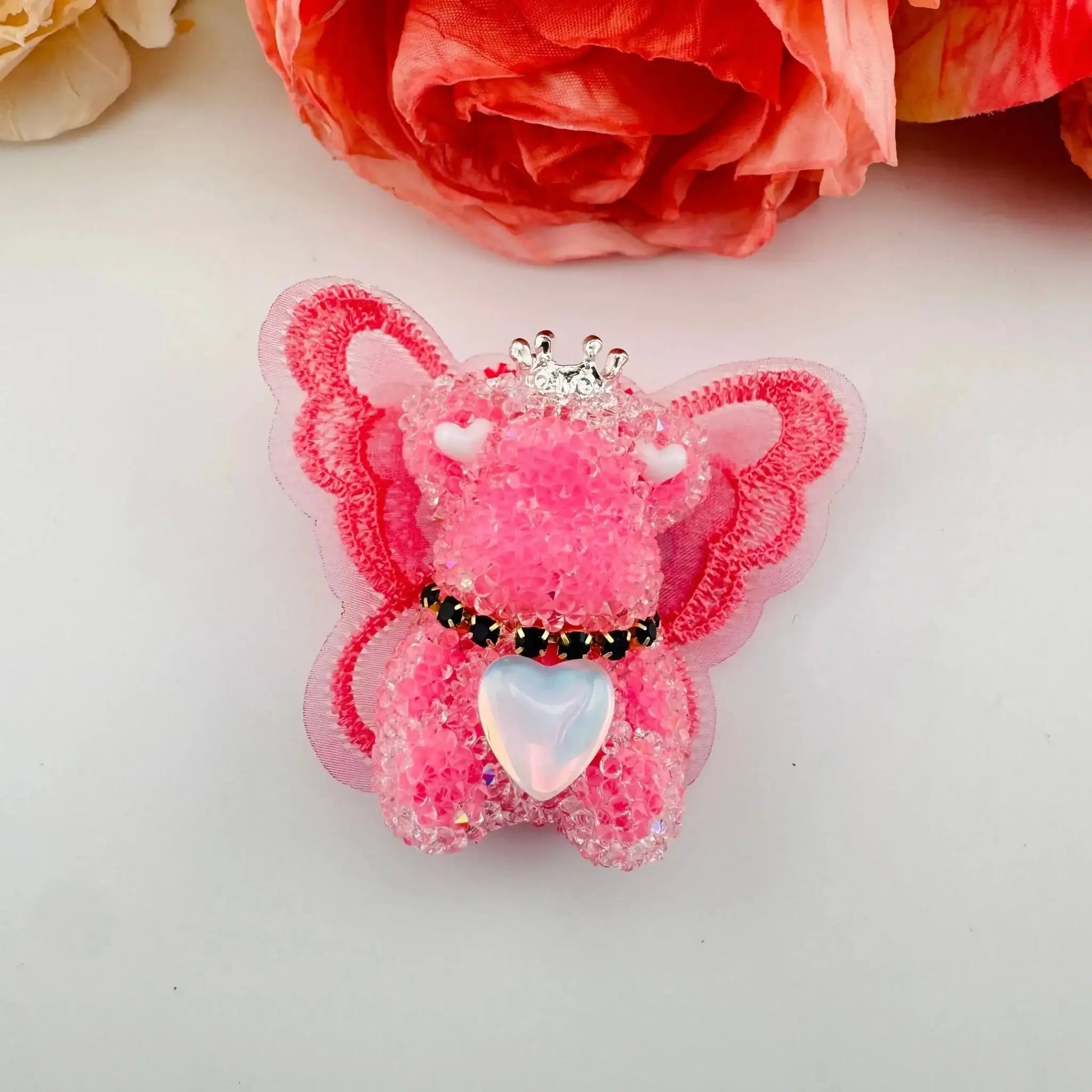 FS101355-About 40mm*46mm Butterfly Wing Bear Sugar Acrylic Beads For Making Beadable Pens Keychain -Zoe DIY Wholesale