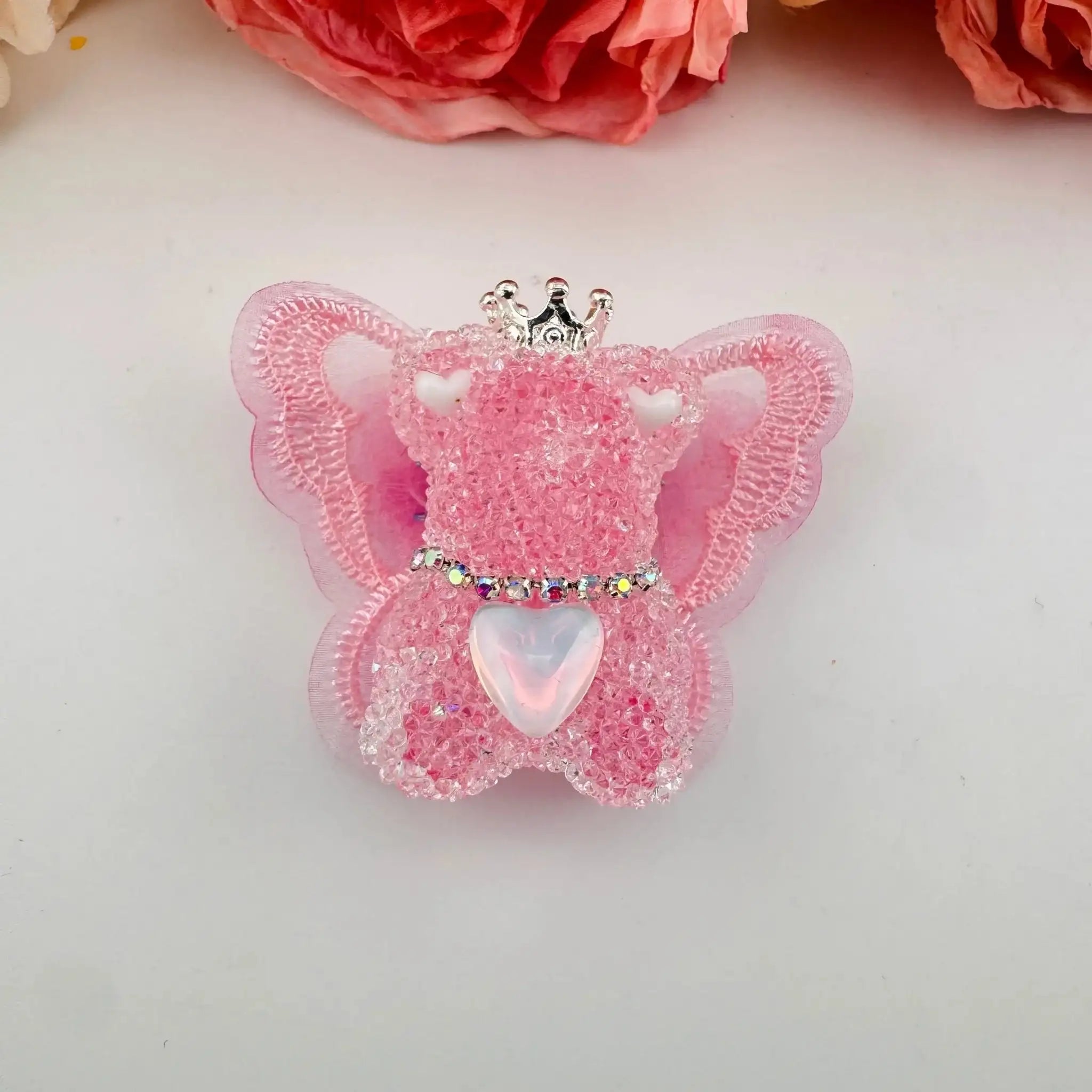 FS101355-About 40mm*46mm Butterfly Wing Bear Sugar Acrylic Beads For Making Beadable Pens Keychain -Zoe DIY Wholesale