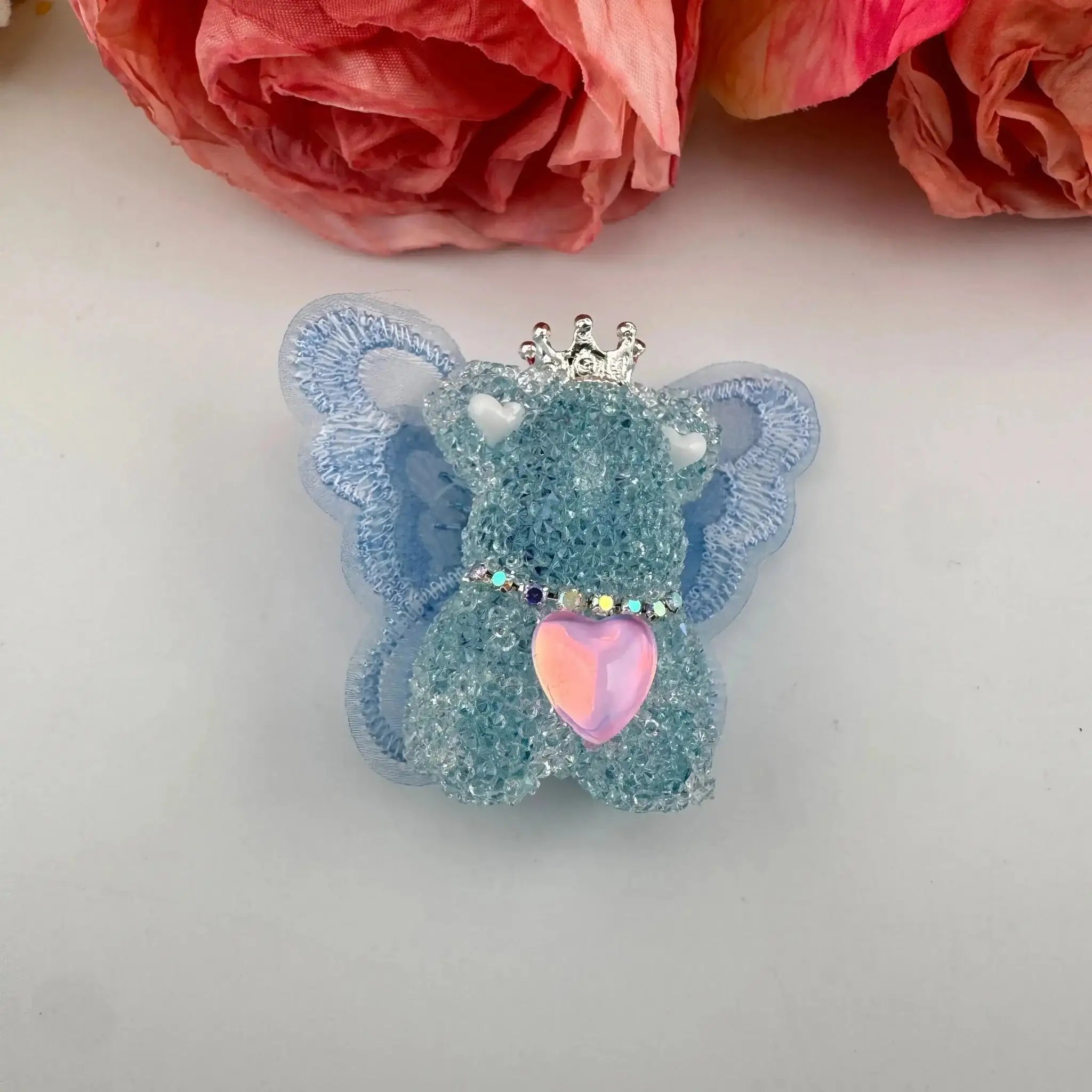 FS101355-About 40mm*46mm Butterfly Wing Bear Sugar Acrylic Beads For Making Beadable Pens Keychain -Zoe DIY Wholesale