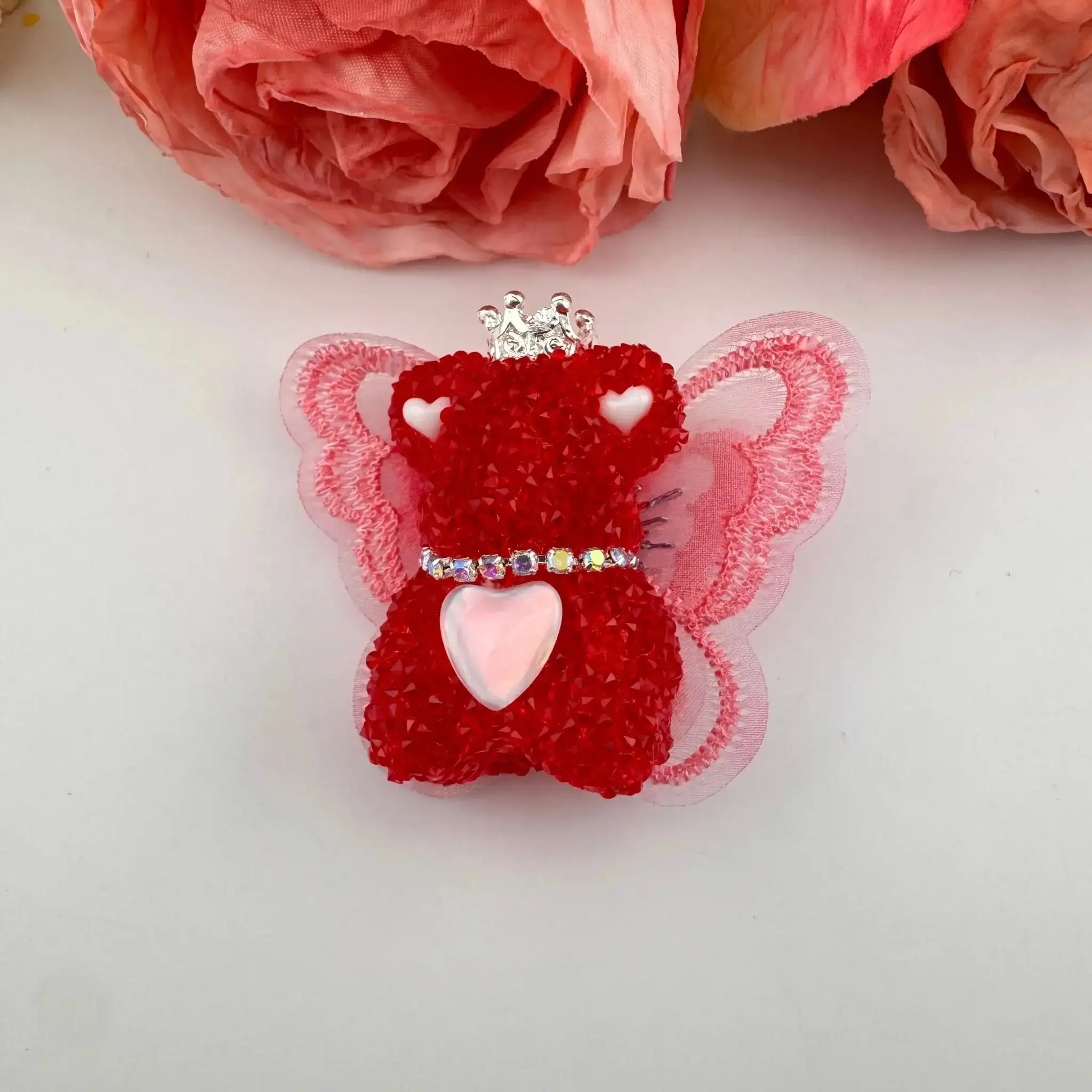 FS101355-About 40mm*46mm Butterfly Wing Bear Sugar Acrylic Beads For Making Beadable Pens Keychain -Zoe DIY Wholesale