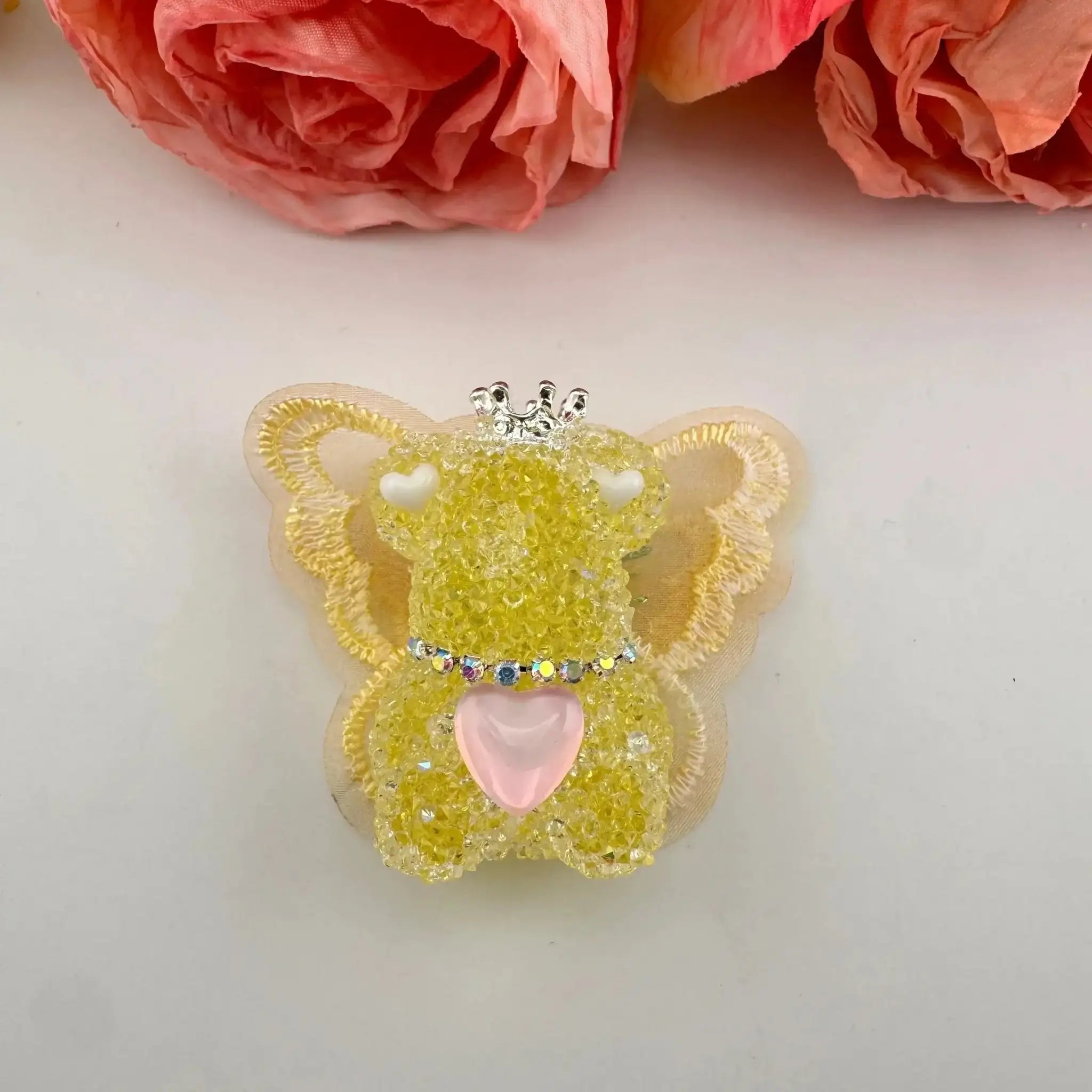 FS101355-About 40mm*46mm Butterfly Wing Bear Sugar Acrylic Beads For Making Beadable Pens Keychain -Zoe DIY Wholesale