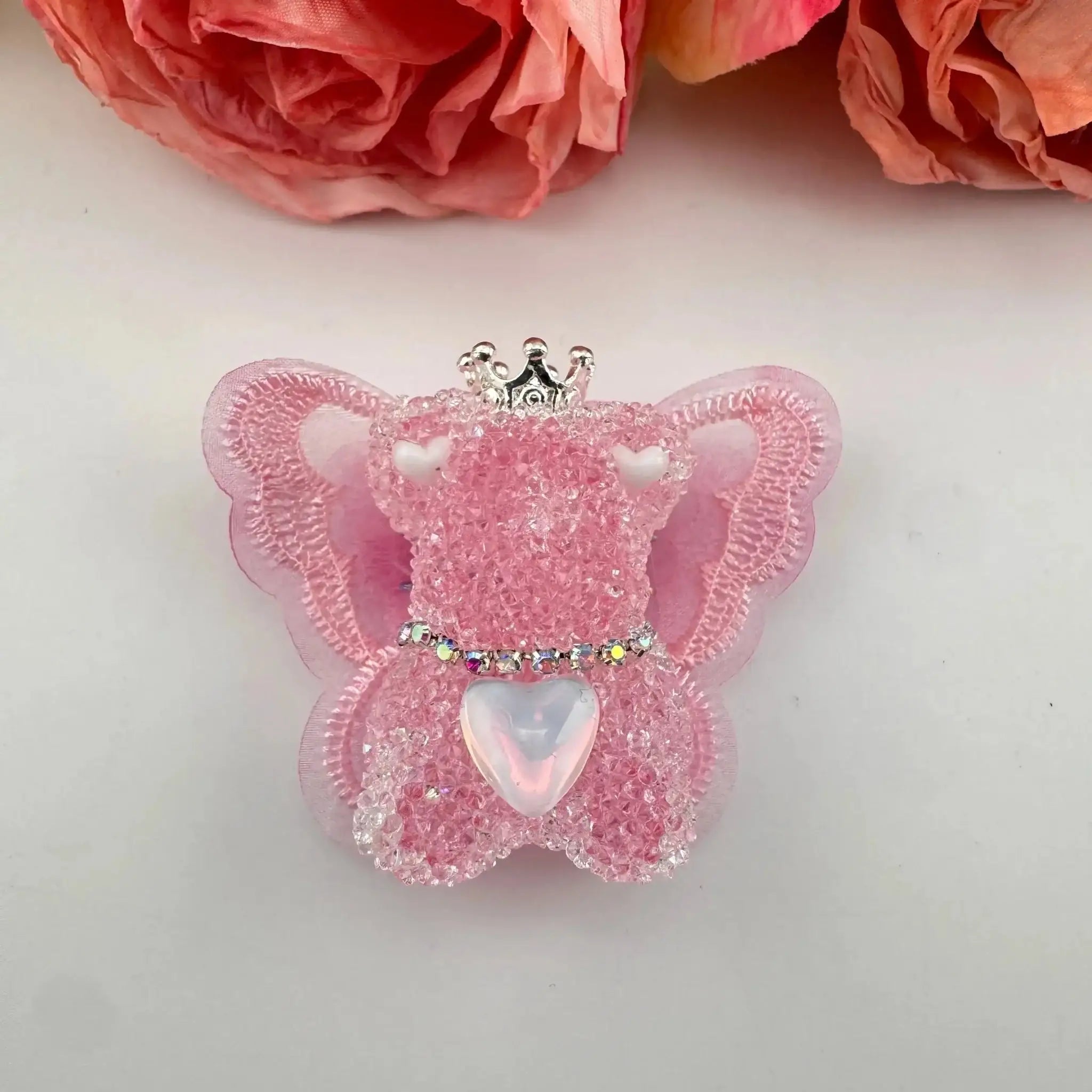 FS101355-About 40mm*46mm Butterfly Wing Bear Sugar Acrylic Beads For Making Beadable Pens Keychain -Zoe DIY Wholesale
