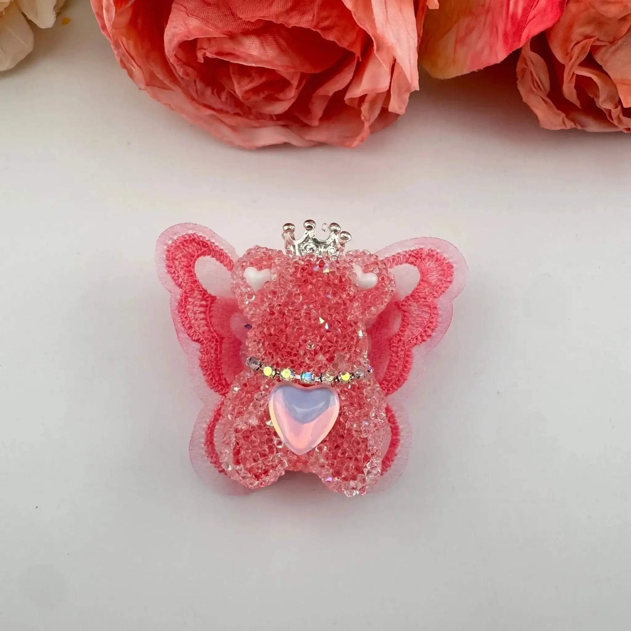 FS101355-About 40mm*46mm Butterfly Wing Bear Sugar Acrylic Beads For Making Beadable Pens Keychain -Zoe DIY Wholesale