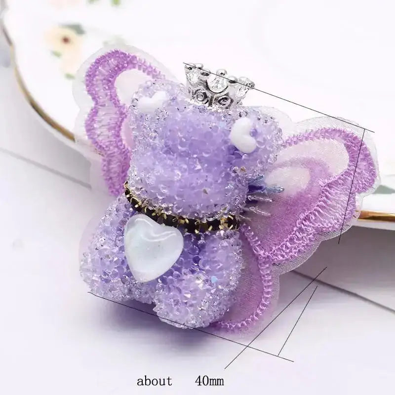 FS101355-About 40mm*46mm Butterfly Wing Bear Sugar Acrylic Beads For Making Beadable Pens Keychain -Zoe DIY Wholesale
