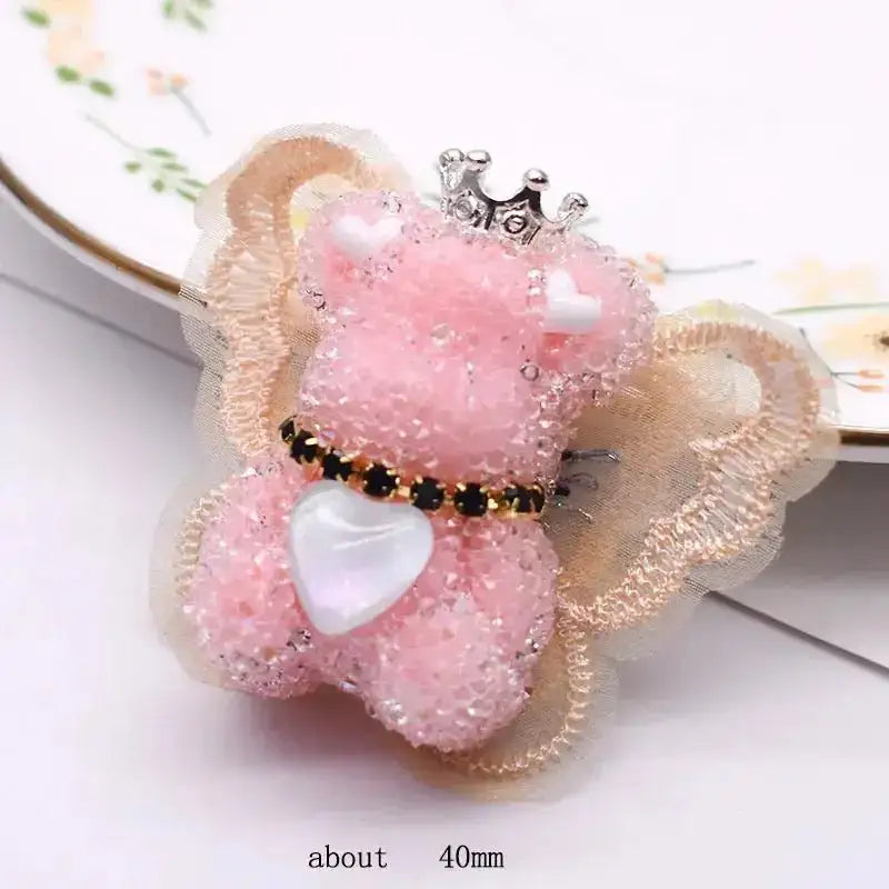 FS101355-About 40mm*46mm Butterfly Wing Bear Sugar Acrylic Beads For Making Beadable Pens Keychain -Zoe DIY Wholesale