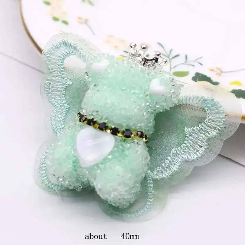 FS101355-About 40mm*46mm Butterfly Wing Bear Sugar Acrylic Beads For Making Beadable Pens Keychain -Zoe DIY Wholesale