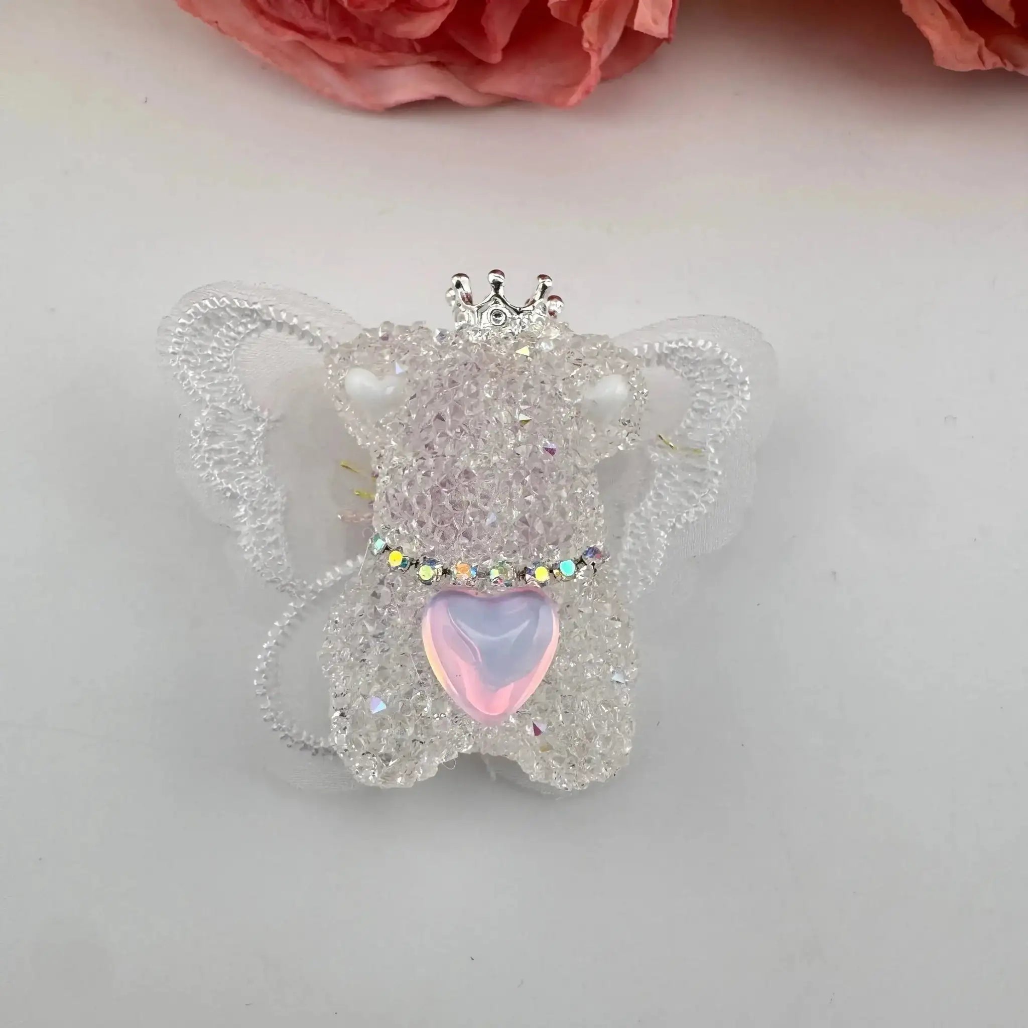 FS101355-About 40mm*46mm Butterfly Wing Bear Sugar Acrylic Beads For Making Beadable Pens Keychain -Zoe DIY Wholesale