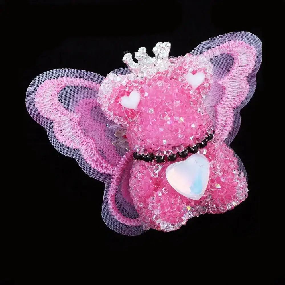 FS101355-About 40mm*46mm Butterfly Wing Bear Sugar Acrylic Beads For Making Beadable Pens Keychain -Zoe DIY Wholesale