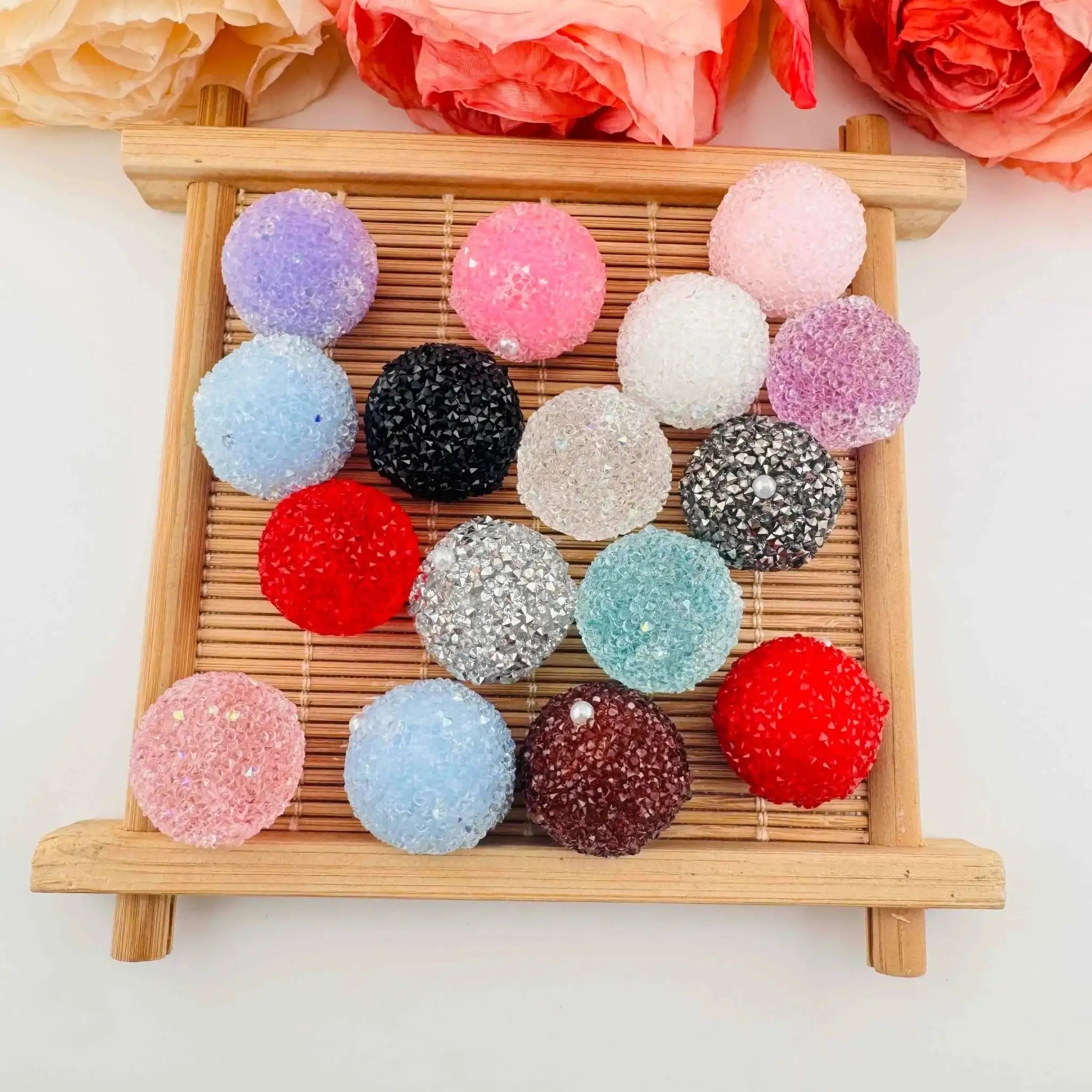 FS101375-About 20mm Sugar Acrylic Beads For Beadable Pens Keychain Making -Zoe DIY Wholesale