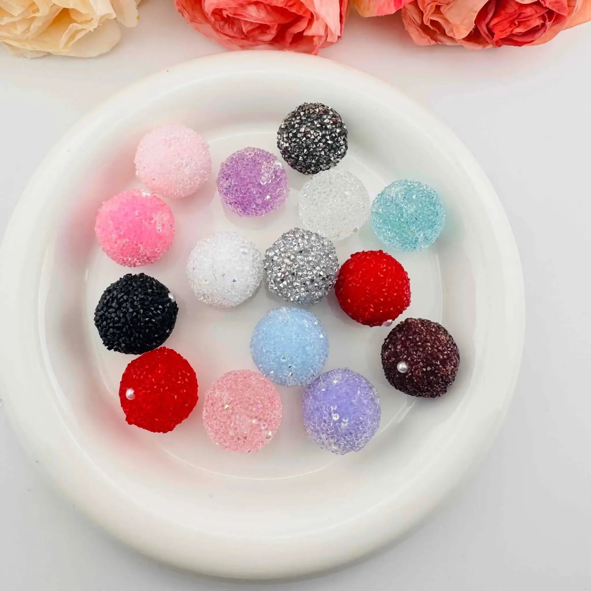 FS101375-About 20mm Sugar Acrylic Beads For Beadable Pens Keychain Making -Zoe DIY Wholesale