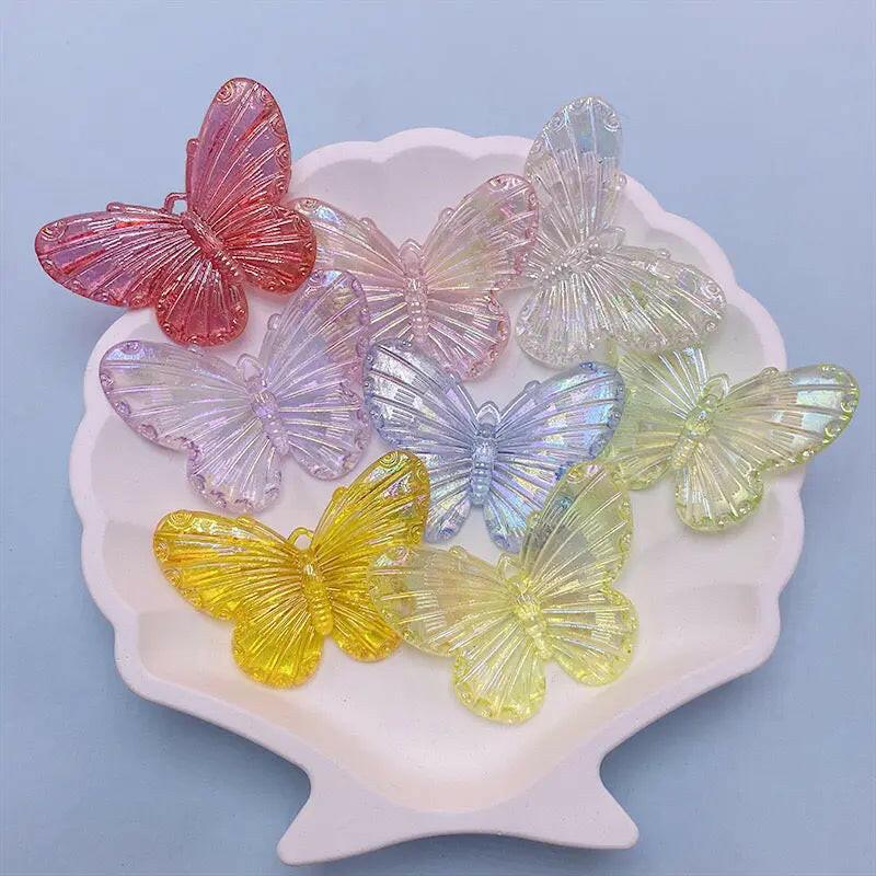 FS1015-31MM*41MM Clear AB Butterfly Acrylic Charms For Making Car Hangers Or Fancy Beads -Zoe DIY Wholesale