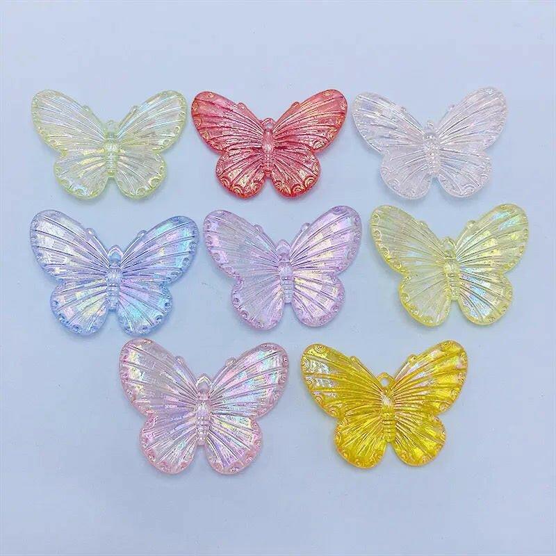 FS1015-31MM*41MM Clear AB Butterfly Acrylic Charms For Making Car Hangers Or Fancy Beads -Zoe DIY Wholesale