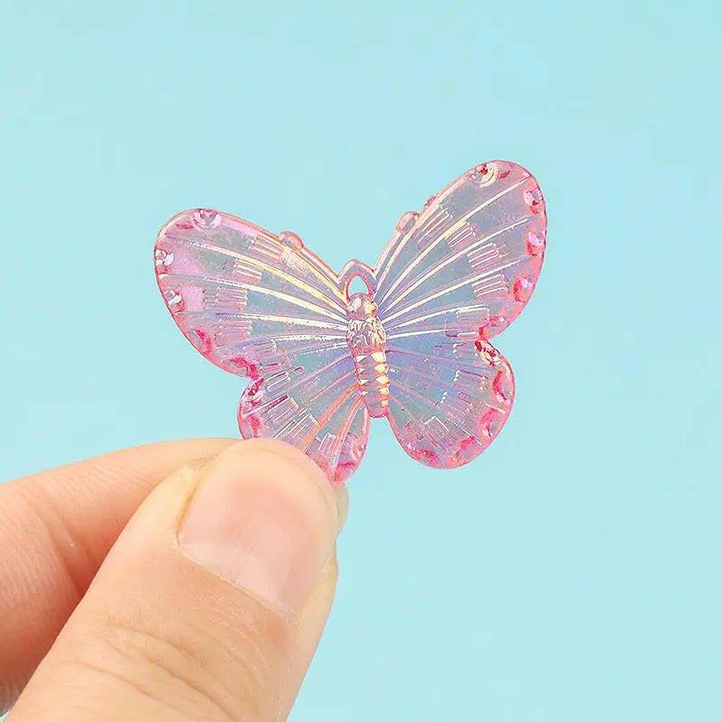 FS1015-31MM*41MM Clear AB Butterfly Acrylic Charms For Making Car Hangers Or Fancy Beads -Zoe DIY Wholesale