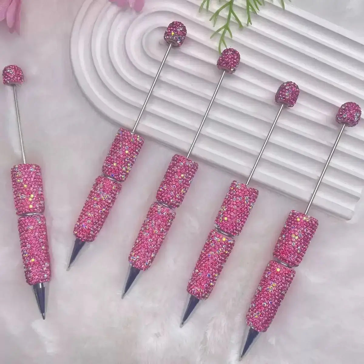 FS101507-Beadable Clay Pens with Shiny Rhinestones Covered the Entire Pen -Zoe DIY Wholesale
