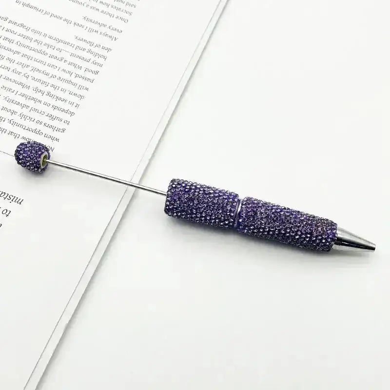 FS101507-Beadable Clay Pens with Shiny Rhinestones Covered the Entire Pen -Zoe DIY Wholesale