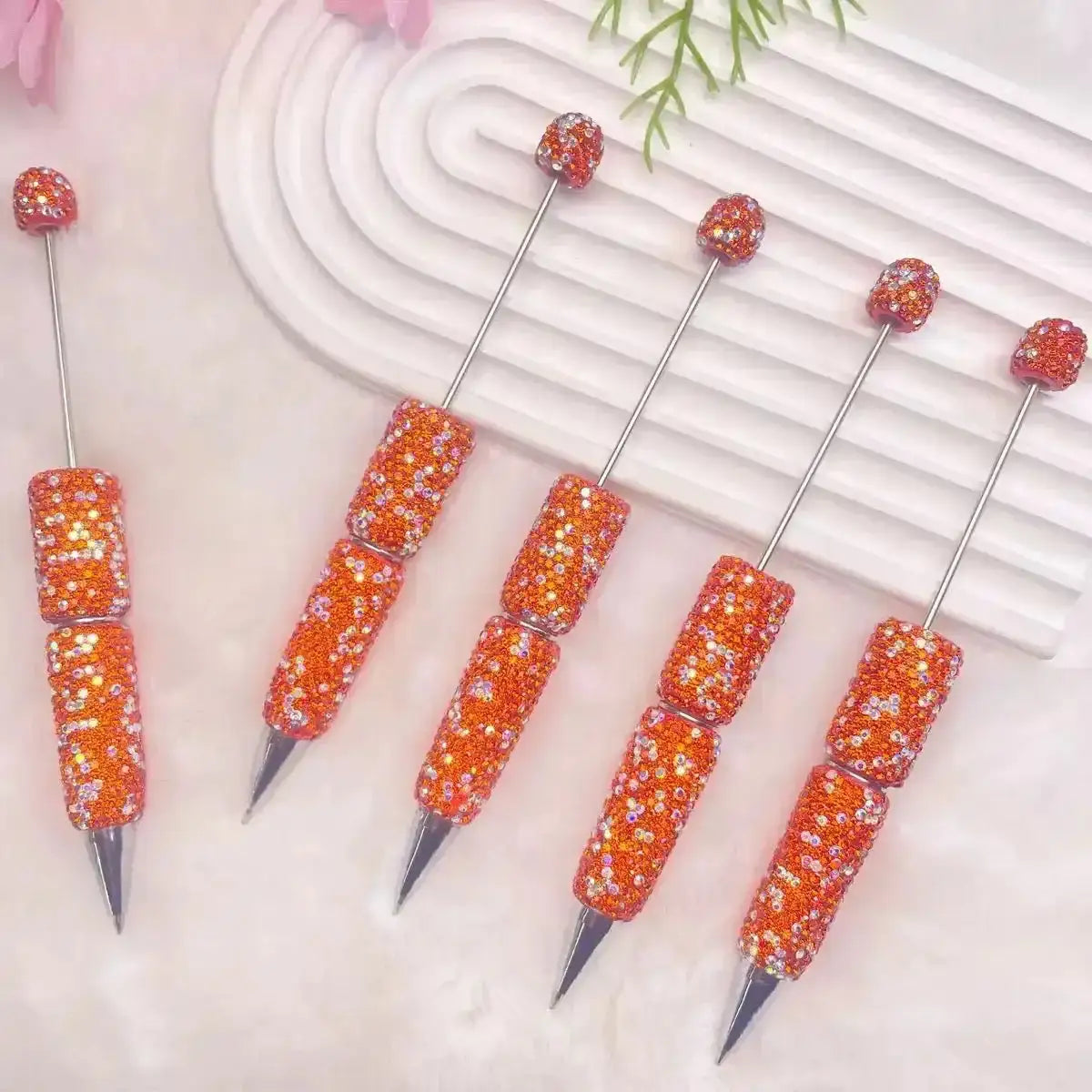 FS101507-Beadable Clay Pens with Shiny Rhinestones Covered the Entire Pen -Zoe DIY Wholesale