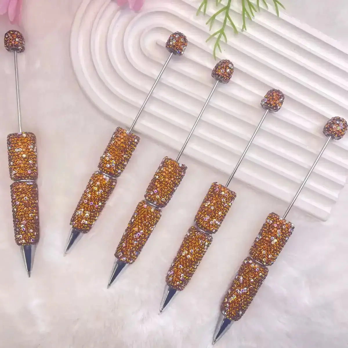 FS101507-Beadable Clay Pens with Shiny Rhinestones Covered the Entire Pen -Zoe DIY Wholesale