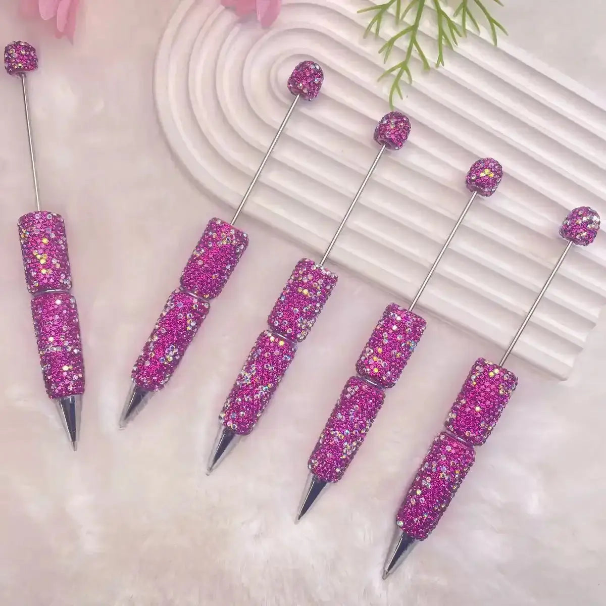 FS101507-Beadable Clay Pens with Shiny Rhinestones Covered the Entire Pen -Zoe DIY Wholesale
