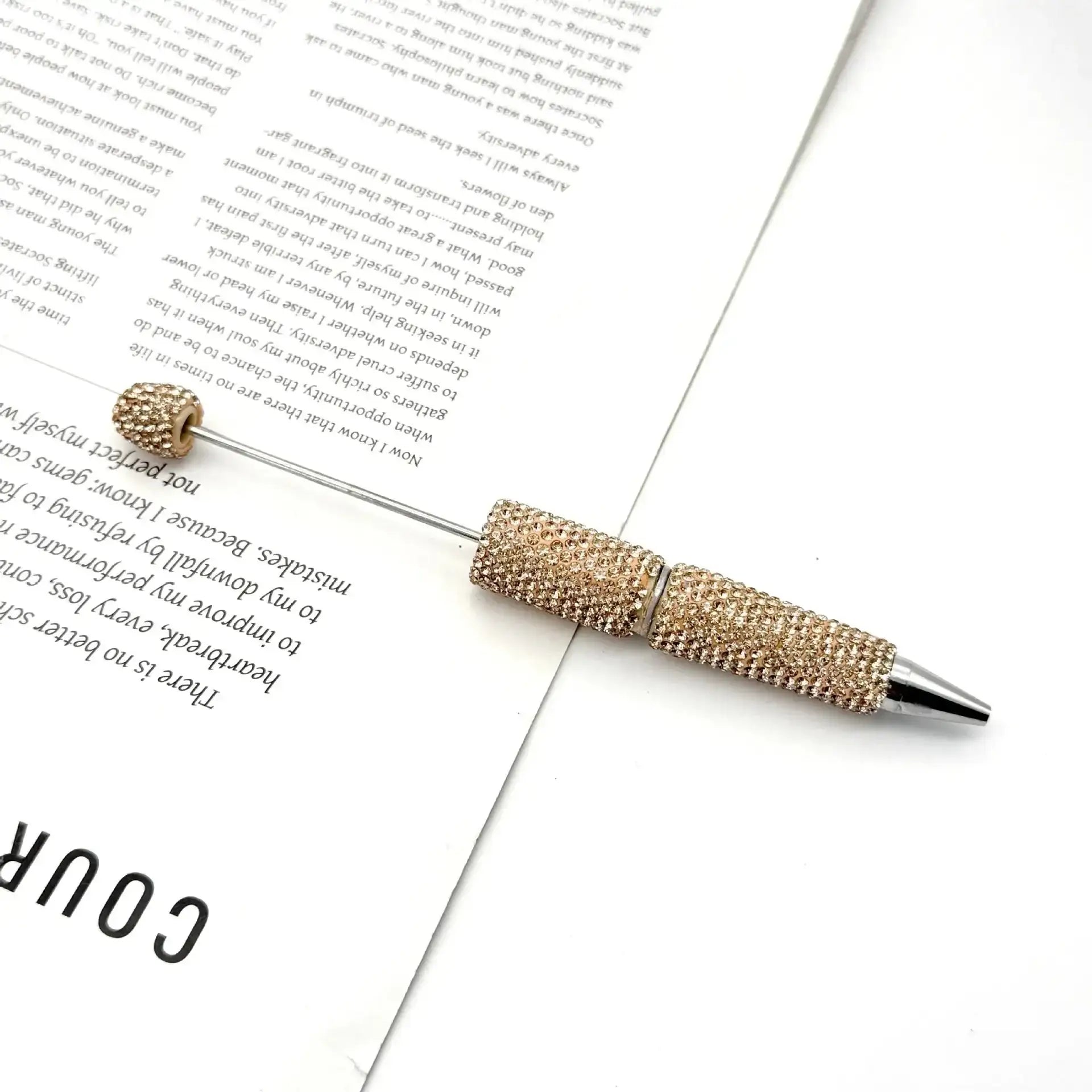 FS101507-Beadable Clay Pens with Shiny Rhinestones Covered the Entire Pen -Zoe DIY Wholesale