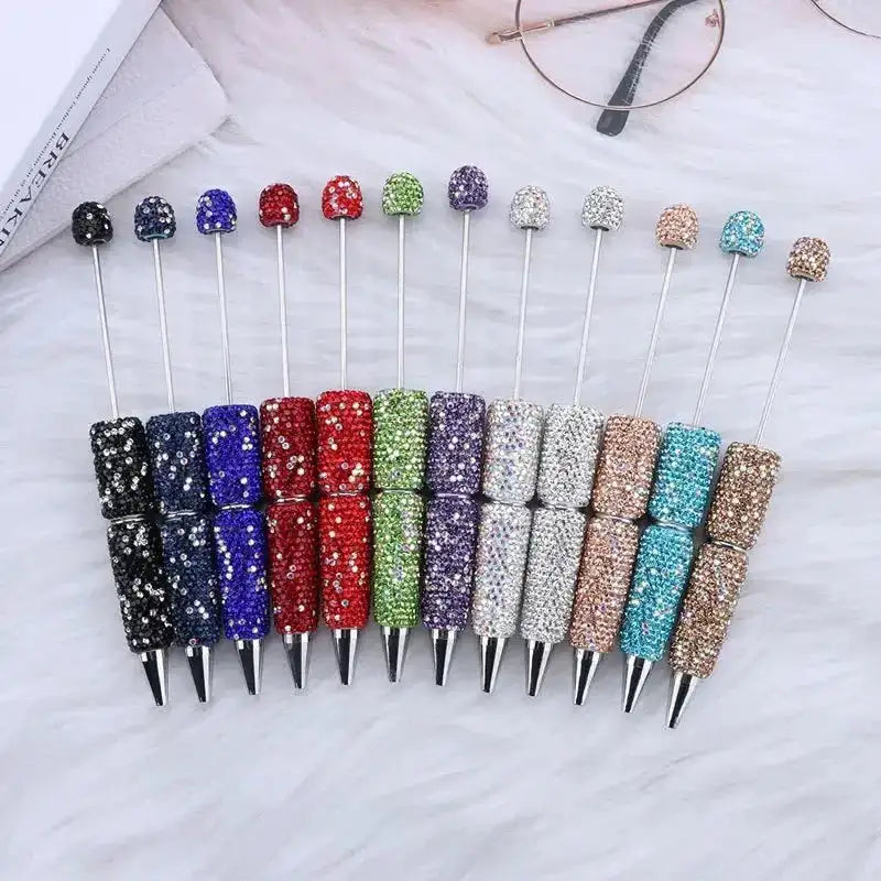 FS101507-Beadable Clay Pens with Shiny Rhinestones Covered the Entire Pen -Zoe DIY Wholesale