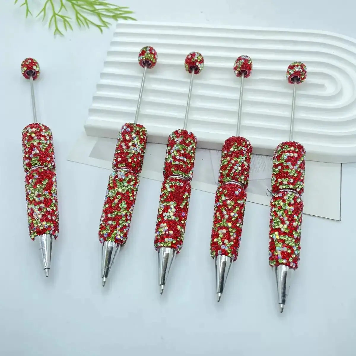 FS101507-Beadable Clay Pens with Shiny Rhinestones Covered the Entire Pen -Zoe DIY Wholesale