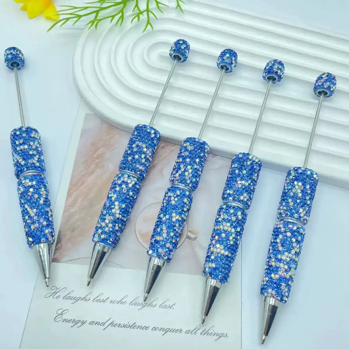 FS101507-Beadable Clay Pens with Shiny Rhinestones Covered the Entire Pen -Zoe DIY Wholesale