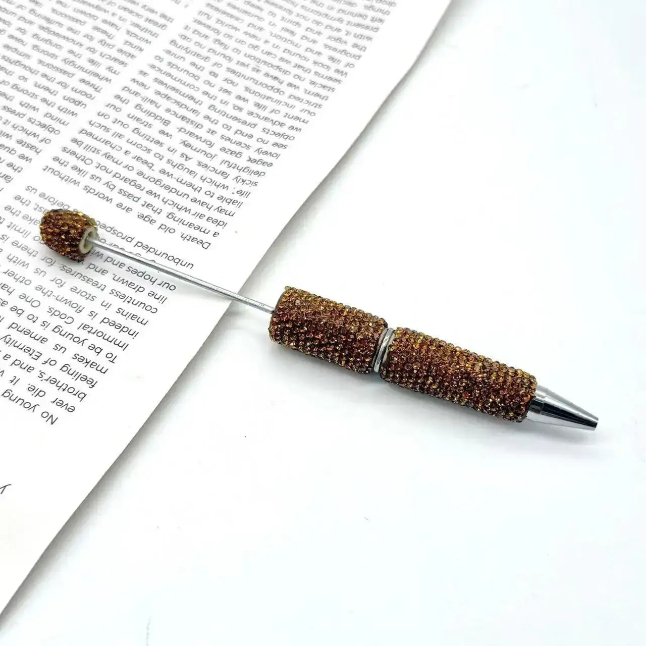 FS101507-Beadable Clay Pens with Shiny Rhinestones Covered the Entire Pen -Zoe DIY Wholesale