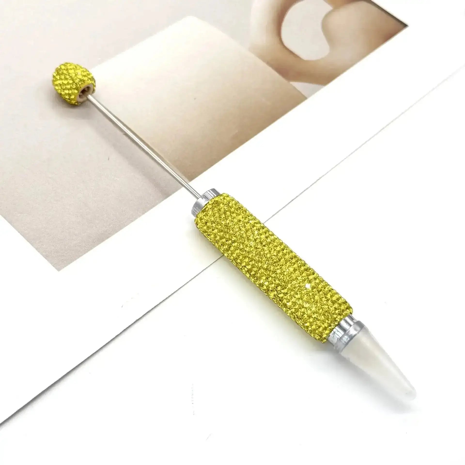 FS101559-Beadable Shiny Rhinestone Clay Wax Pen -Zoe DIY Wholesale