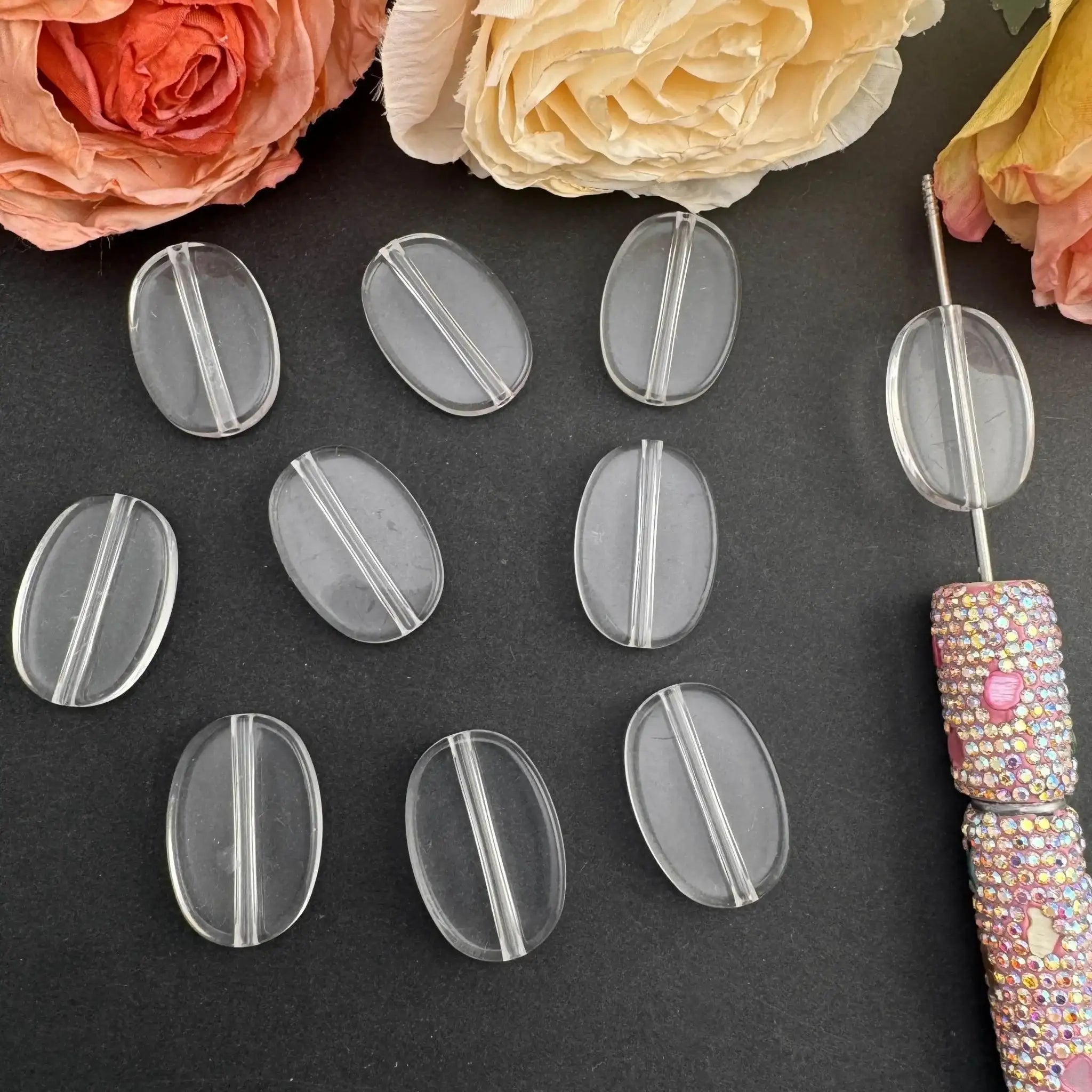 FS10158-About 20×30mm Clear Oval Shape Based Beads -Zoe DIY Wholesale