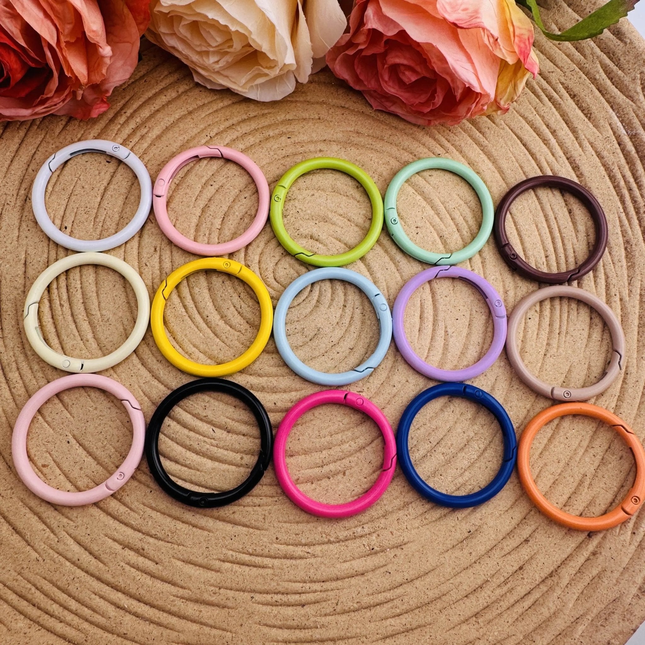 FS10161-About 40mm Size Random Mixed Color Key Ring For Making Keychain -Zoe DIY Wholesale