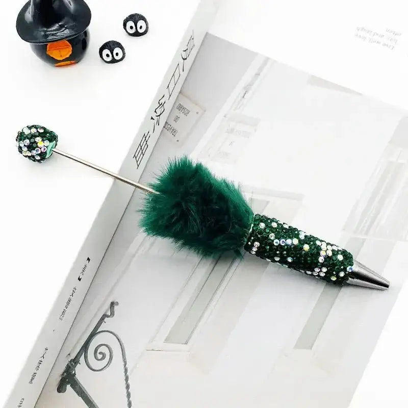 FS101626-Pompom Rhinestone Clay Beadable Pens -Zoe DIY Wholesale