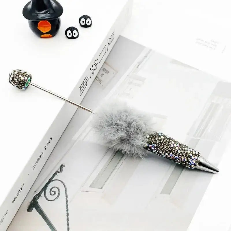 FS101626-Pompom Rhinestone Clay Beadable Pens -Zoe DIY Wholesale
