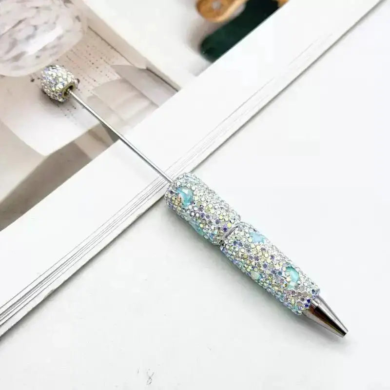 FS101633-Moon Star Rhinestone Clay Beadable Pen -Zoe DIY Wholesale