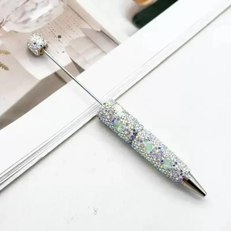 FS101633-Moon Star Rhinestone Clay Beadable Pen -Zoe DIY Wholesale