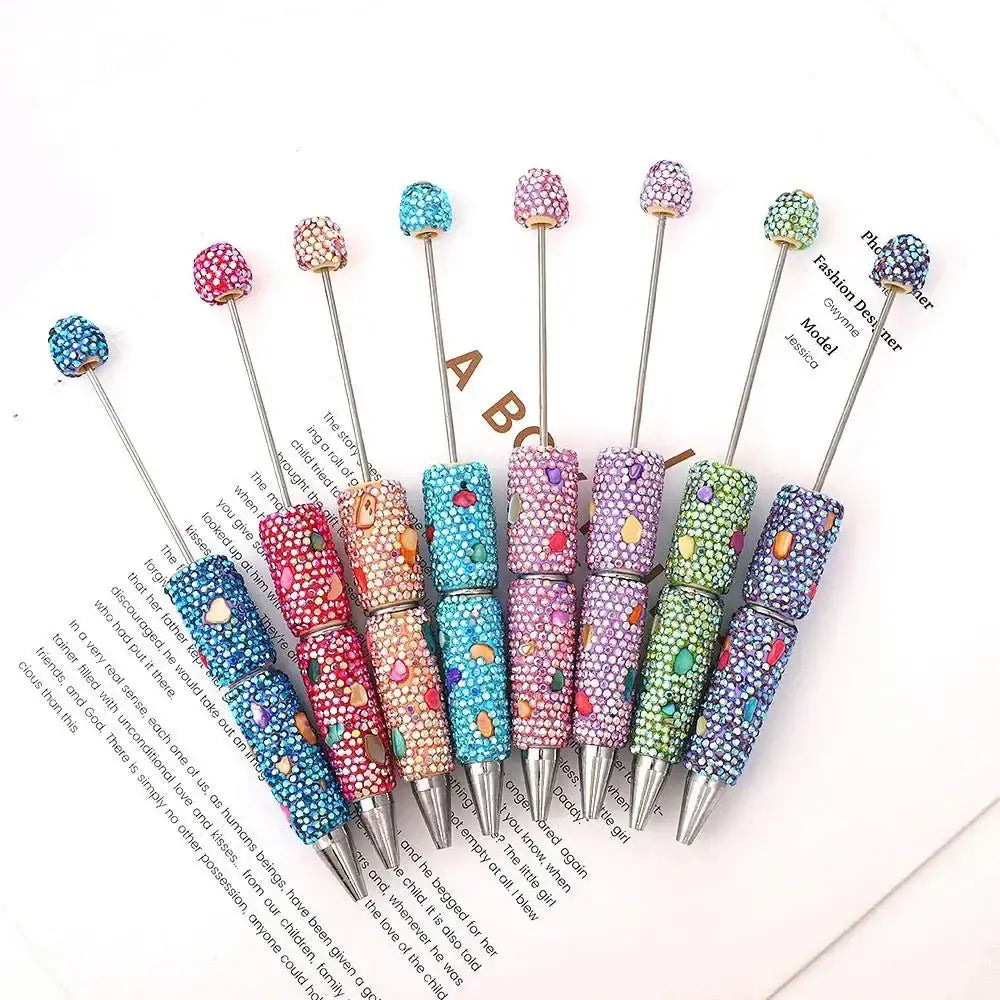 FS101634-Shell Rhinestone Clay Beadable Pens -Zoe DIY Wholesale