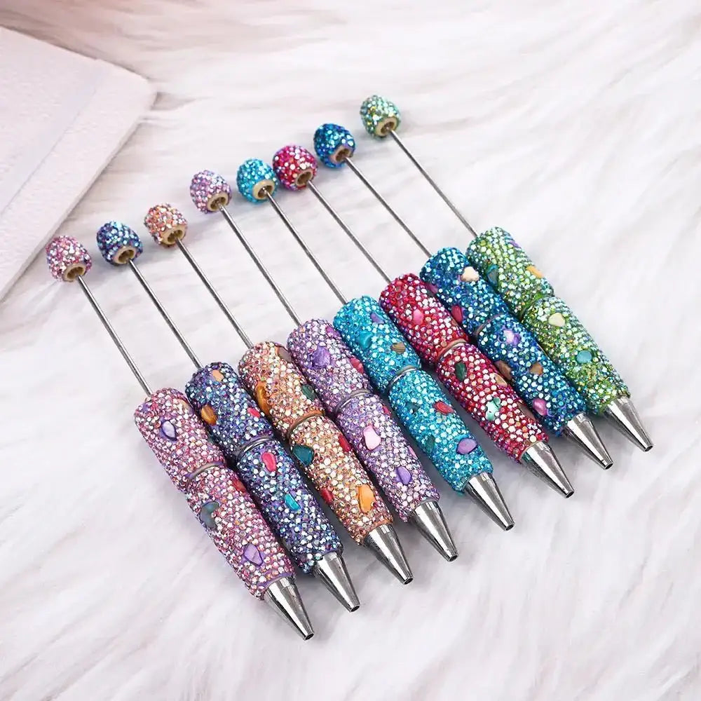 FS101634-Shell Rhinestone Clay Beadable Pens -Zoe DIY Wholesale