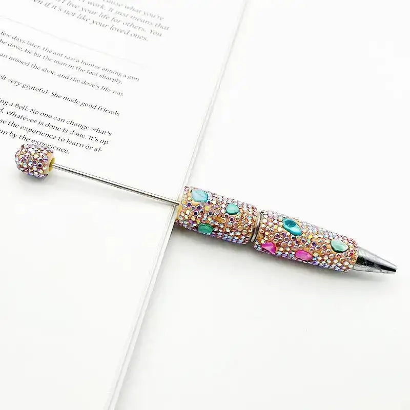 FS101634-Shell Rhinestone Clay Beadable Pens -Zoe DIY Wholesale