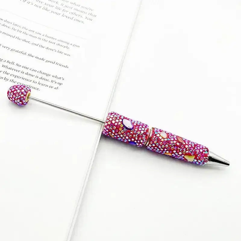 FS101634-Shell Rhinestone Clay Beadable Pens -Zoe DIY Wholesale