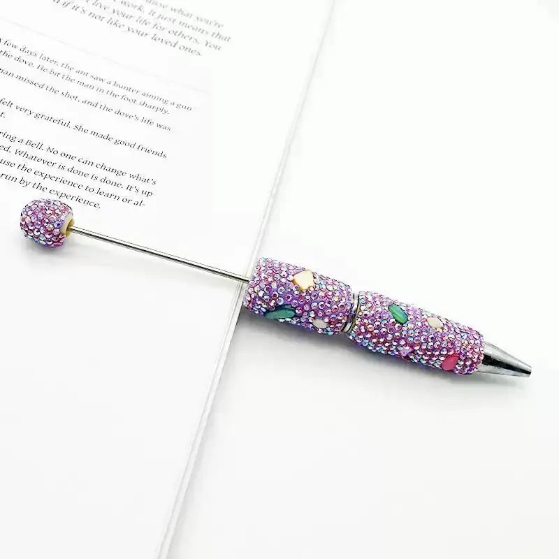 FS101634-Shell Rhinestone Clay Beadable Pens -Zoe DIY Wholesale