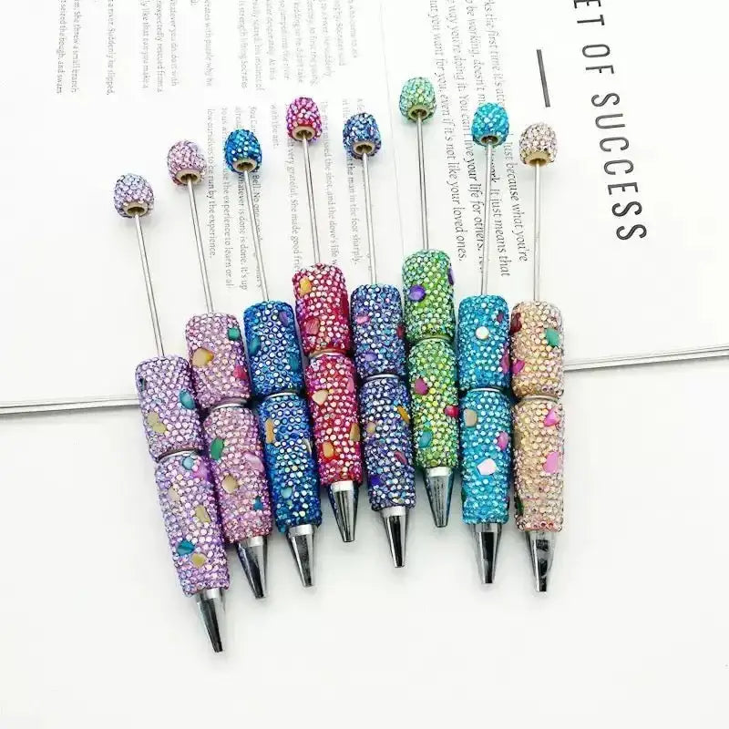 FS101634-Shell Rhinestone Clay Beadable Pens -Zoe DIY Wholesale