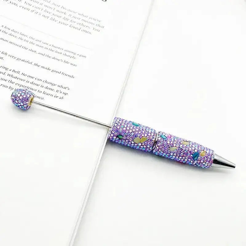 FS101634-Shell Rhinestone Clay Beadable Pens -Zoe DIY Wholesale
