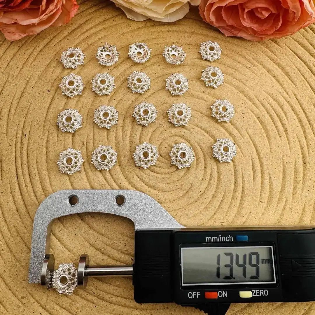 FS10167-14mm Alloy Beads with Diamonds -Zoe DIY Wholesale