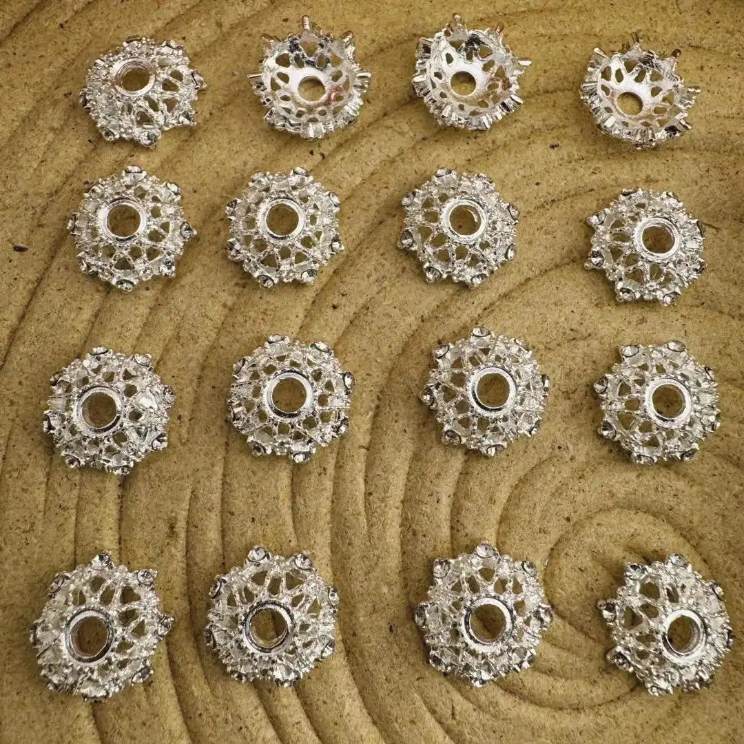 FS10167-14mm Alloy Beads with Diamonds -Zoe DIY Wholesale