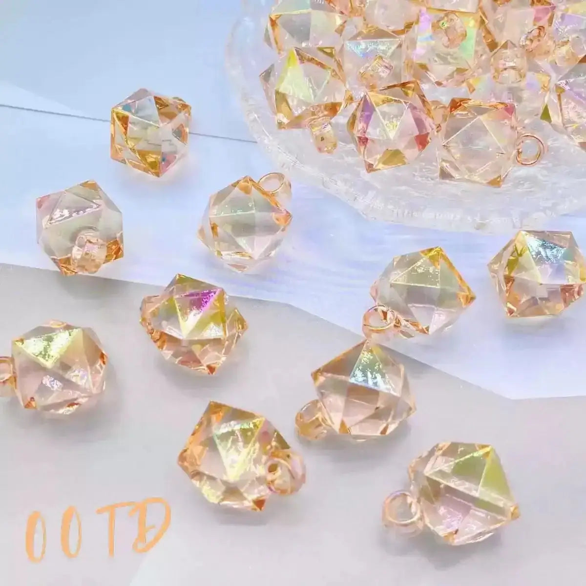 FS101700-16mm Mixed Cube Dangle Acrylic Beads -Zoe DIY Wholesale
