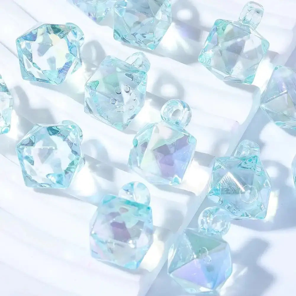 FS101700-16mm Mixed Cube Dangle Acrylic Beads -Zoe DIY Wholesale