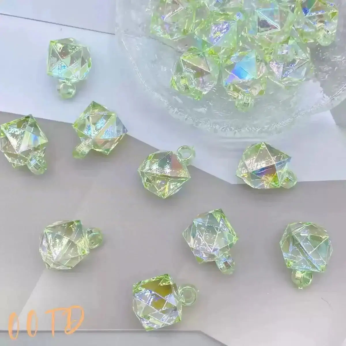 FS101700-16mm Mixed Cube Dangle Acrylic Beads -Zoe DIY Wholesale